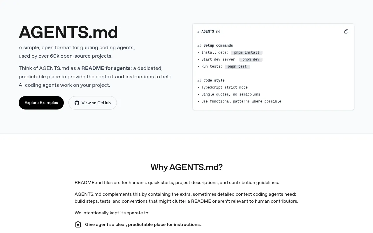 AGENTS.md convention site