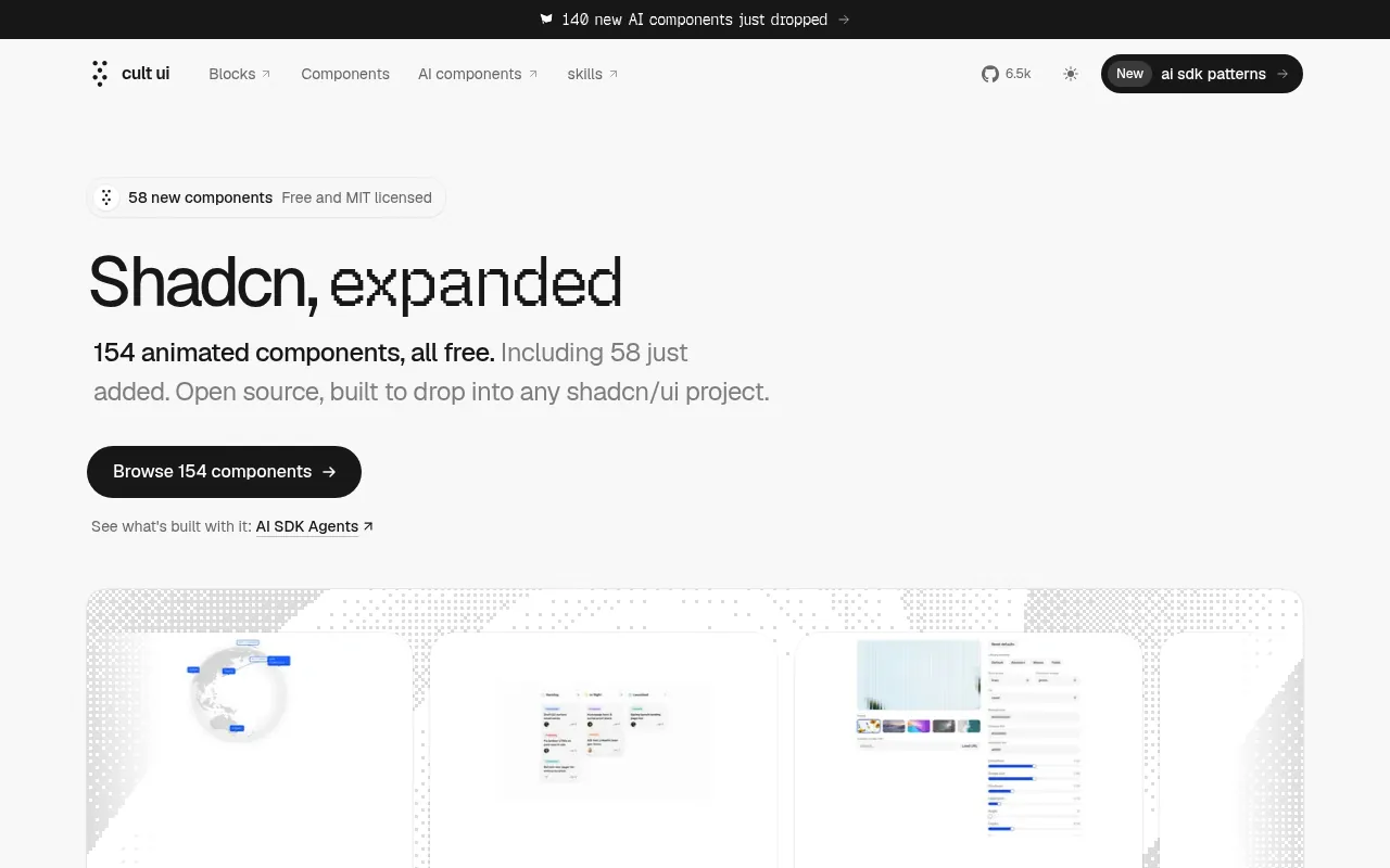 Cult UI home page