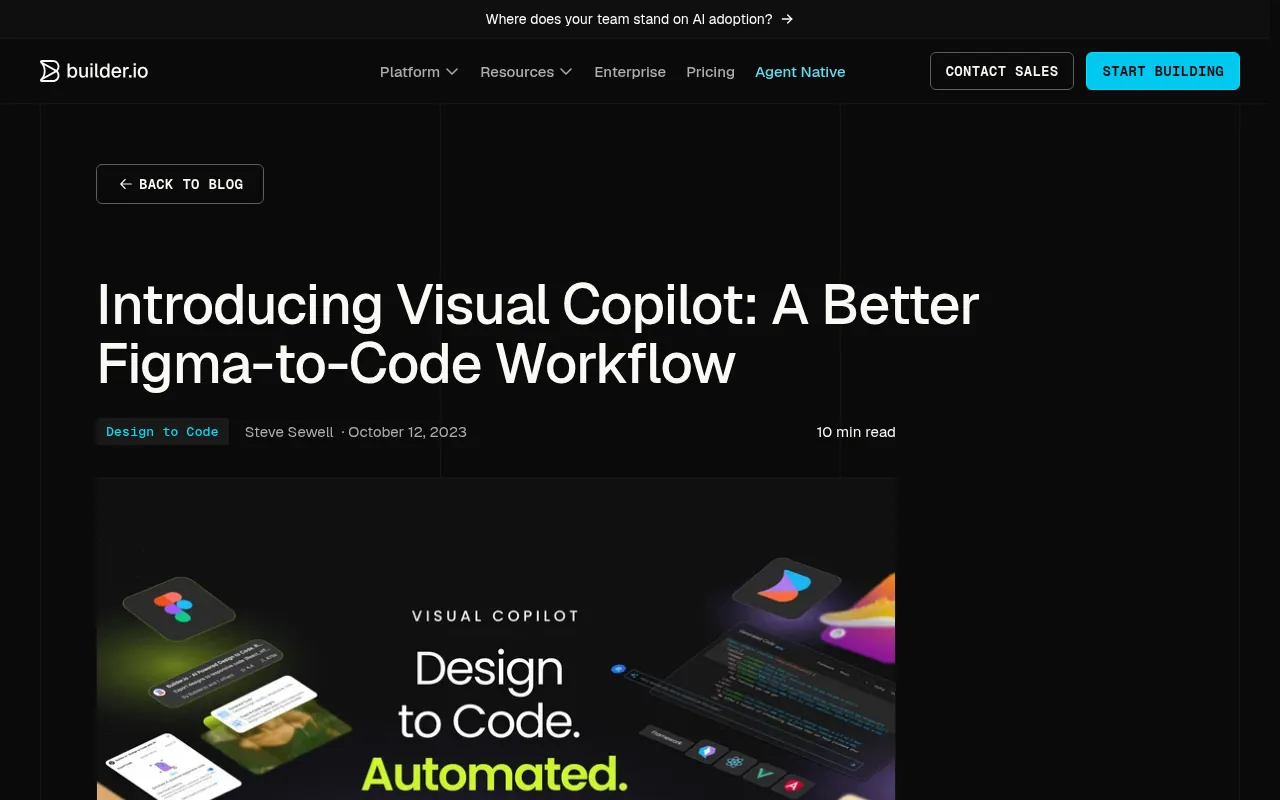 Builder.io Visual Copilot announcement