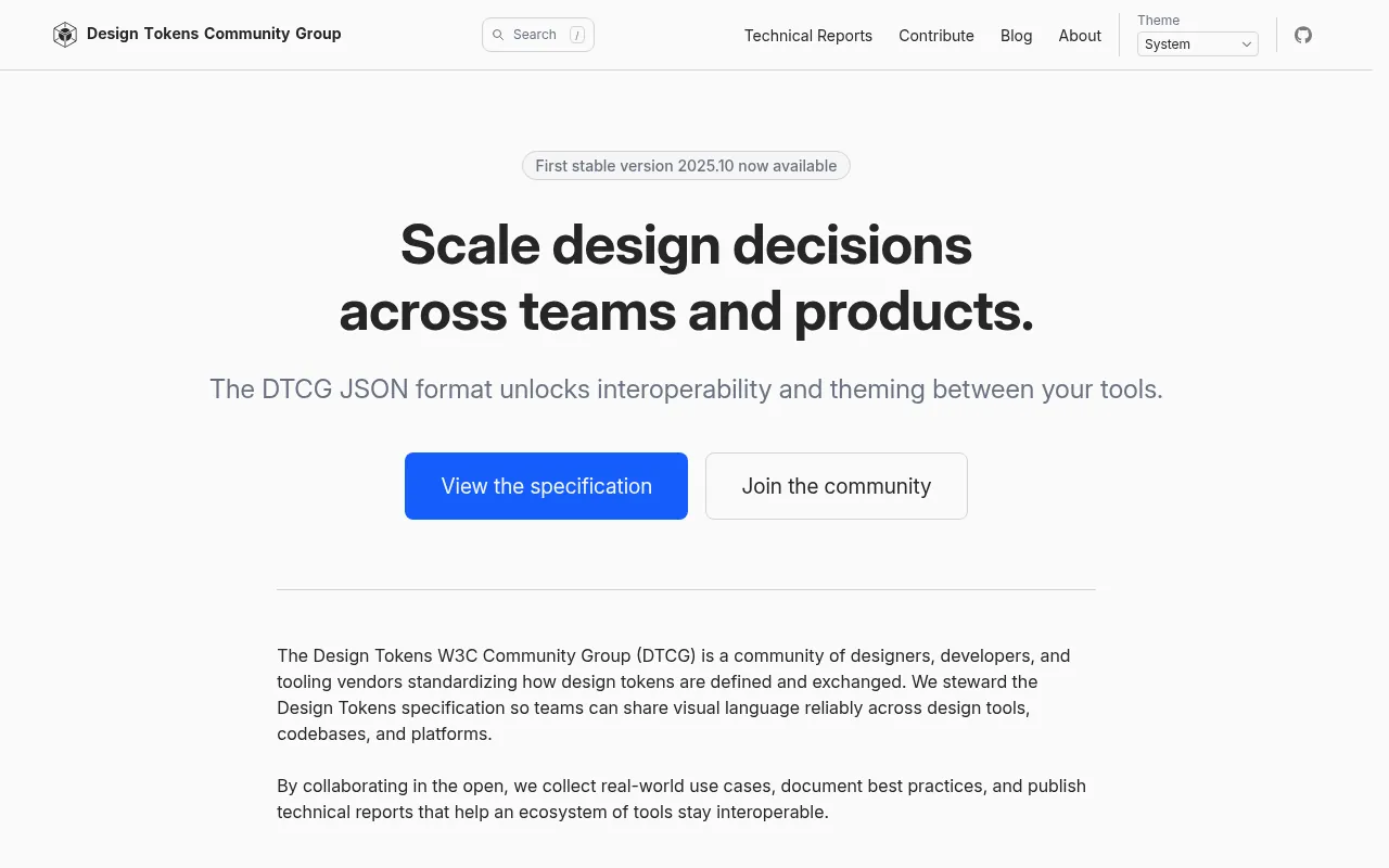 Design Tokens Community Group site
