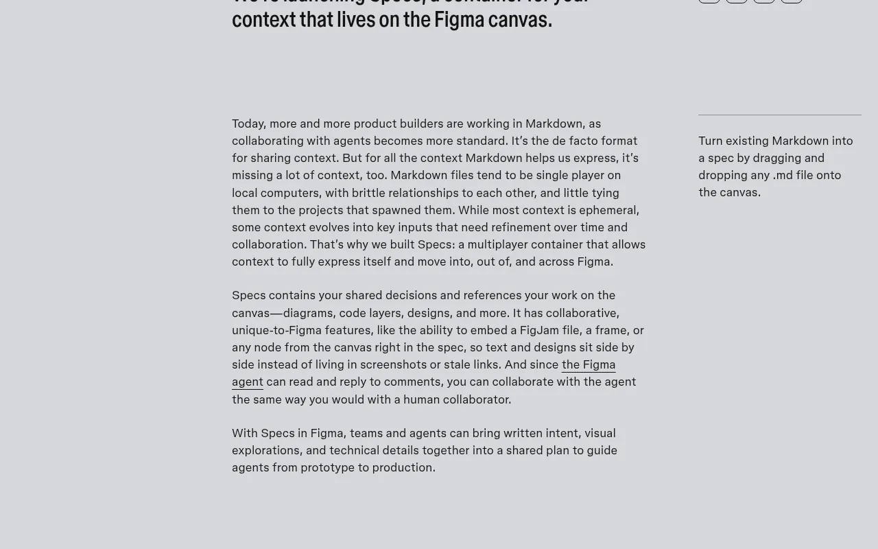 Figma’s Specs announcement: why Markdown needs a shared, multiplayer home