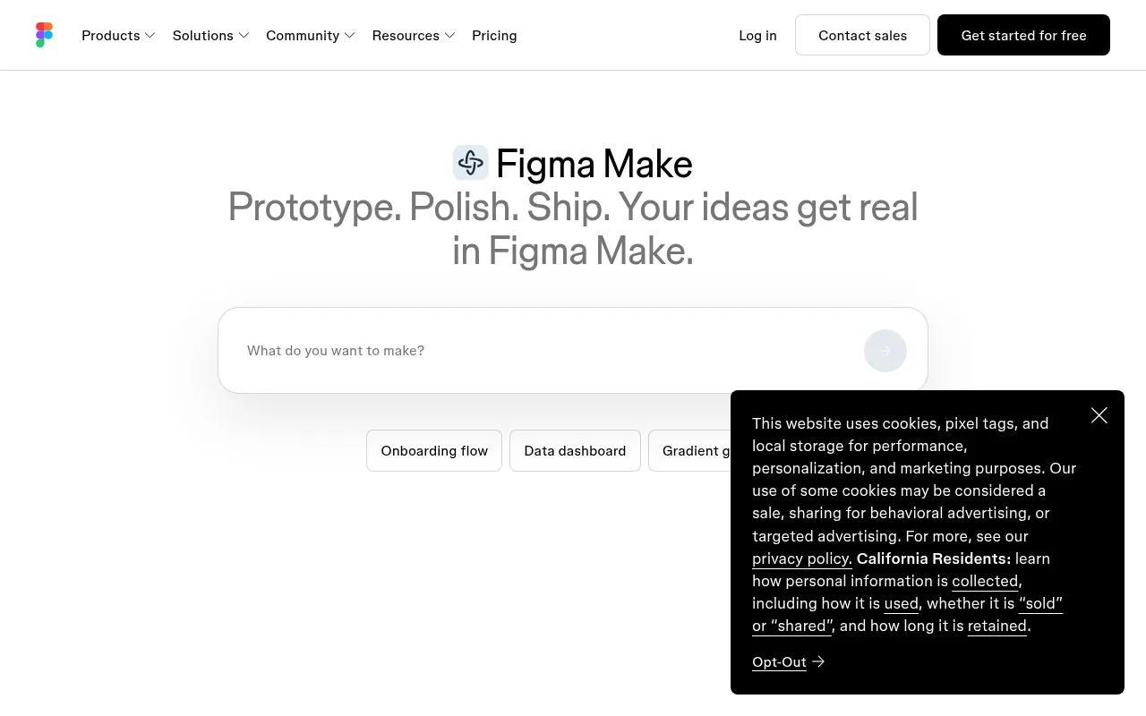 Figma Make product page