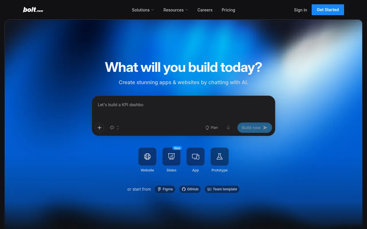 Bolt.new home page